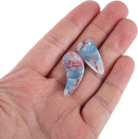 KESYOO Guzheng 16pcs Resin Nail Picks Double Sided Curved Finger Protector Large Size Pink Blue Colors Interpretation Learning Accessories Kit in Kuwait