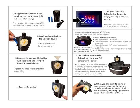 Sidekick 3oz Squirt جهاز تدفئة البول الإلكتروني مع شاشة رقمية وتيار البول الطبيعي in Kuwait