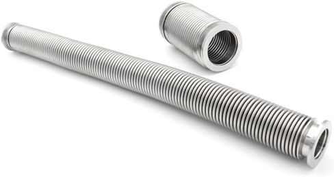 Bellows High Vacuum Corrugated Flexible Pipe Fitting KF16/25/40/50 Length 100-1000mm 304 Stainless Steel(KF50,200mm) Pipe Fitting in Kuwait