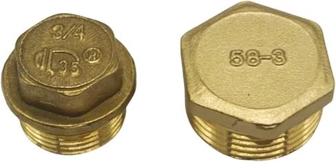 1pcs Brass Pipe Hex Head Brass End Cap Plug Fitting 1/8" 1/4" 3/8" 1/2" 3/4" Male Female Thread Coupler Connector Adapter(Size:Male,Color:1/4") in Kuwait