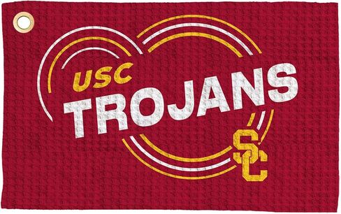منشفة الجولف Northwest NCAA USC Trojans، نسيج وافل من الألياف الدقيقة مرخص رسميًا، ماص مقاس 16 × 25 بوصة، ملحق تنظيف النادي، تصميم قطرات in Kuwait