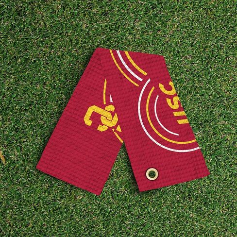 منشفة الجولف Northwest NCAA USC Trojans، نسيج وافل من الألياف الدقيقة مرخص رسميًا، ماص مقاس 16 × 25 بوصة، ملحق تنظيف النادي، تصميم قطرات in Kuwait