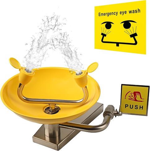 Wall-Mounted Emergency Eye Wash Station ABS Material OSHA Approved Industrial & Laboratory Eye Wash Station with Eye Wash Kit (1) in Kuwait