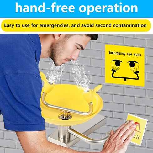 Wall-Mounted Emergency Eye Wash Station ABS Material OSHA Approved Industrial & Laboratory Eye Wash Station with Eye Wash Kit (1) in Kuwait