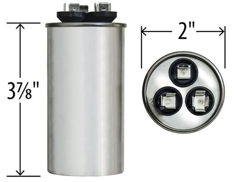 25/7.5 MFD uF 25+7.5 Dual Run Capacitor 370 vac Volts AC Motor # 97F9826 C32575R in Kuwait