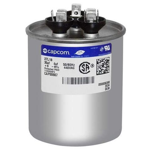 CPT-0810 / CPT00810 Replacement Dual Capacitor - 35/4 MFD x 440 VAC Round in Kuwait