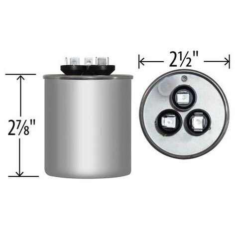 CPT-0810 / CPT00810 Replacement Dual Capacitor - 35/4 MFD x 440 VAC Round in Kuwait