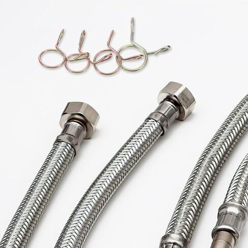 120pcs Color Zinc-plated Spring Hose Clamp Set Heavy Duty Wire Tube Clips for Air and Water Hose Fixing, Industrial Plumbing and Automotive Use in Kuwait