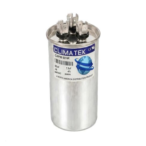 مكثف دائري ClimaTek يحل محل Nordyne # 621697 | 50/7.5 فائق التوهج MFD، 370/440 فولت تيار متردد، تشغيل مزدوج in Kuwait