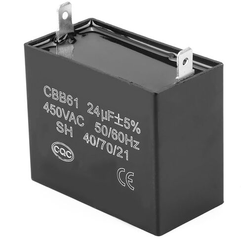 مكثف CBB61، مكثف مولد التشغيل 450 فولت تيار متردد 24 فائق التوهج 50/60 هرتز لـ 400/350/300/250VAC UL/RU مكثفات بدء تشغيل المحرك المعتمدة مكثفات تشغيل مربعة in Kuwait