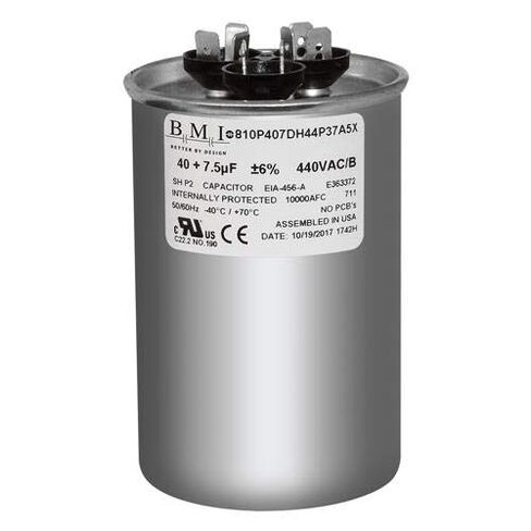 الخدمة الأولى CPT01032 / CPT-1032-40 + 7.5 uF MFD x 440 VAC USA BMI استبدال مكثف مزدوج مستدير in Kuwait