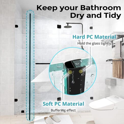 3/8" Shower Door Side Seal Strip (Set of 2), Frameless Glass Shower Door Black Seal Strip - Suitable for 3/8 Inch (10mm) Glass, 39 Inch in Kuwait