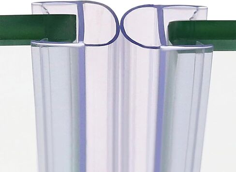 U Type Glass Door Bottom Seal, 27.5" Long Cutable Waterproof Shower Door Sweep, Automatic Door Gap Sealing Anti-Collision for 0.59" (15mm) Glass in Kuwait