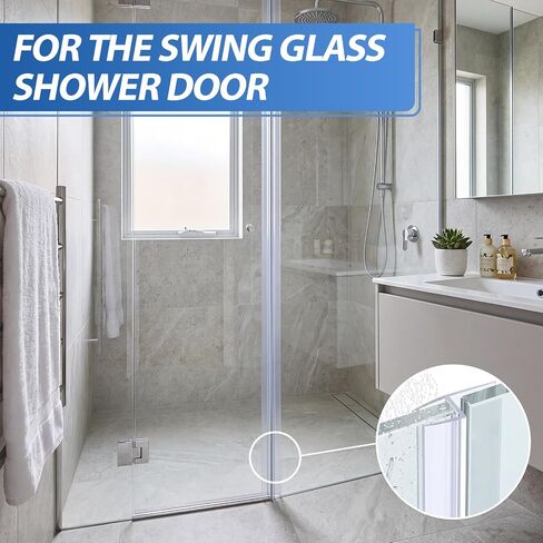 Pangda 4 Pack 1/2" x 39" Shower Door Seal Frameless Glass Shower Door Bottom Side Seal Strip Sweep Clear for Bathroom, Stop Water Leaks, Create a Water Barrier(H, M, D Type) in Kuwait