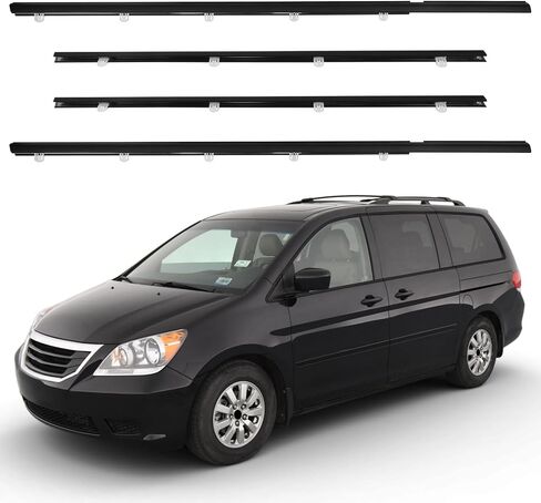 4 قطع من شريط الطقس لنوافذ الباب متوافق مع Honda Odyssey 2009-2014، حزام مانع لتسرب النوافذ مناسب، Repalce 72450-SLE-003 72410-SLE-003 72950-SLE-003 72910-SLE-003 in Kuwait