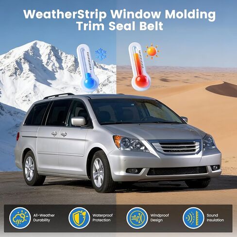 4 قطع من شريط الطقس لنوافذ الباب متوافق مع Honda Odyssey 2009-2014، حزام مانع لتسرب النوافذ مناسب، Repalce 72450-SLE-003 72410-SLE-003 72950-SLE-003 72910-SLE-003 in Kuwait