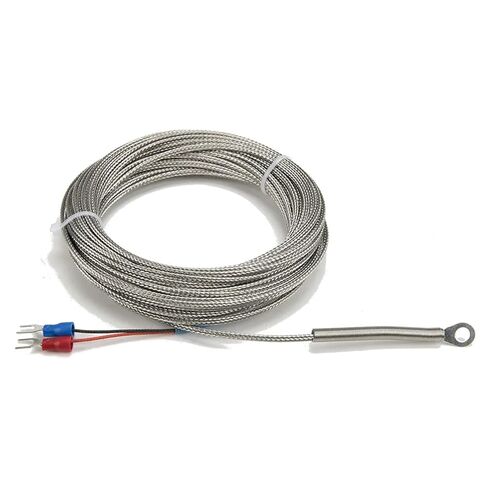 K E Type 10m Metal Screening Cable 5mm 6mm Diameter Hole Ring Head Thermocouple Temperature Sensor 1Pcs | E 6mm hole in Kuwait