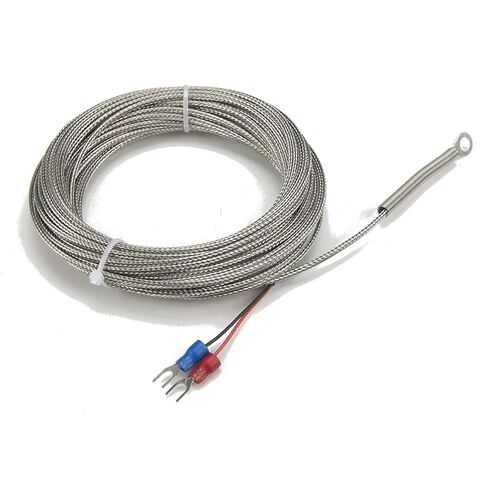 K E Type 10m Metal Screening Cable 5mm 6mm Diameter Hole Ring Head Thermocouple Temperature Sensor 1Pcs | E 6mm hole in Kuwait