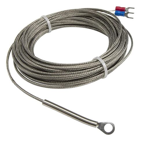 K E Type 10m Metal Screening Cable 5mm 6mm Diameter Hole Ring Head Thermocouple Temperature Sensor 1Pcs | E 6mm hole in Kuwait