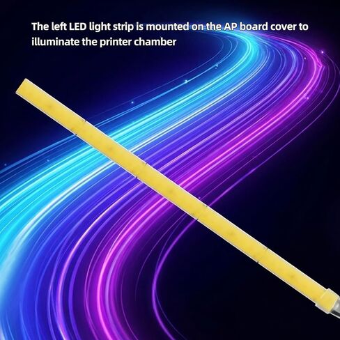 استبدال ضوء COB LED الأيسر لـ BambuLab P2S/X2D: ملحقات التوصيل والتشغيل - شريط ضوء موحد مرن عالي الكثافة لإضاءة غرفة الطابعة ثلاثية الأبعاد in Kuwait