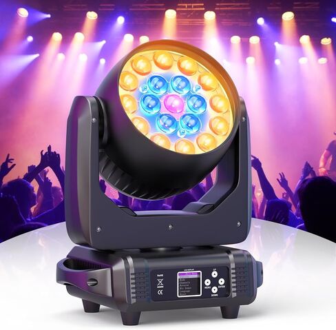 2PCS أضواء الرأس المتحركة مع حالة الطيران 19x15W RGBW 4 في 1 LED ضوء المرحلة مع تأثير غسل شعاع التكبير عن طريق التحكم التلقائي DMX المنشط لحفلات الزفاف DJ ديسكو ملهى ليلي عرض بار in Kuwait