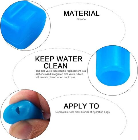 3 Piece Set Bite Valve Replacement Mouthpiece Bite Valve Tube Nozzle Replacement Replacement Bite Valve for Outdoor Backpack Hydration Bladder Reservoir in Kuwait