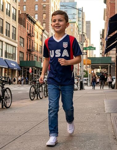 قميص كرة القدم الأمريكية للأطفال من Icon Sports - Gio Reyna #7 - قميص مشجعي كرة القدم للشباب في الولايات المتحدة الأمريكية in Kuwait