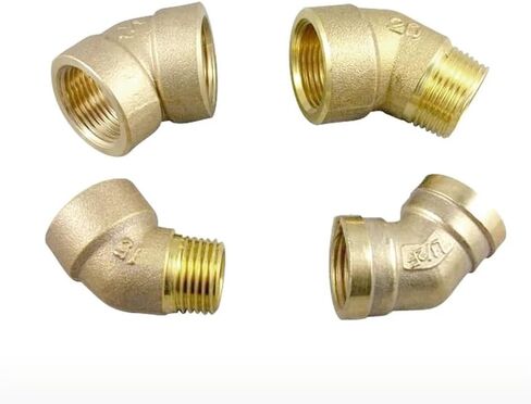 1/8" 1/4" 3/8" 1/2" 3/4" 1" 1-1/4" 1-1/2" 2" ذكر أنثى نحاس 45 درجة الكوع وصلة تركيب الأنابيب زيت الغاز المائي (متساوي ذكر BSP، 45 درجة الكوع_1/4") in Kuwait