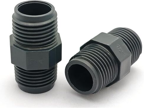 5 قطعة 1/2 "PVC تركيب الحلمة السداسية ، G1/2 X G1/2 ذكر الموضوع اقتران محول ، مفاصل توصيل الانابيب لنظام المياه السباكة in Kuwait