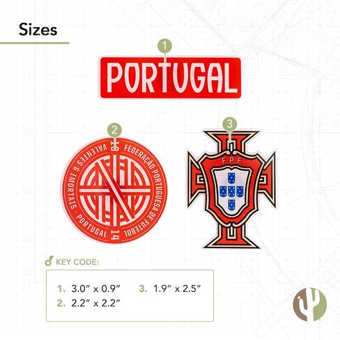 مغناطيس اتحاد كرة القدم البرتغالي ديزرت كاكتوس البرتغال، 3 عبوات من الأكريليك FPF Seleção das Quinas Futbal Football Team Soccer مرخص رسميًا (مجموعة المغناطيس A) in Kuwait
