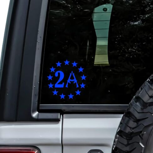 ملصق لاصق من الفينيل 2A Stars AR-15 1776 التعديل الثاني 5 بوصات (أبيض) in Kuwait