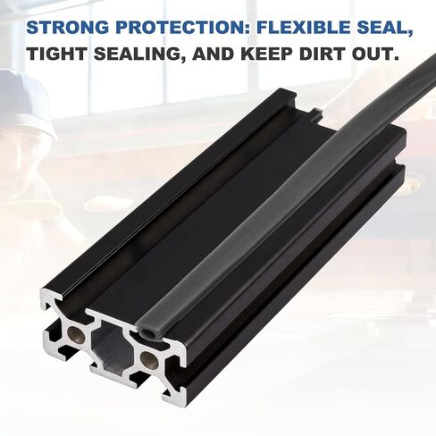 MECCANIXITY 10m / 32.8ft Aluminum Extrusion T Slot Cover Flat Seal, Protection Dust Strip Bracket Insert for 8mm Slot 3030, 4040 Series Aluminum Profile 3D Printer Accessories, 1 Pack(Black) in Kuwait