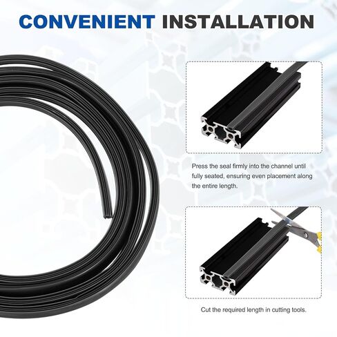 MECCANIXITY 10m / 32.8ft Aluminum Extrusion T Slot Cover Flat Seal, Protection Dust Strip Bracket Insert for 8mm Slot 3030, 4040 Series Aluminum Profile 3D Printer Accessories, 1 Pack(Black) in Kuwait