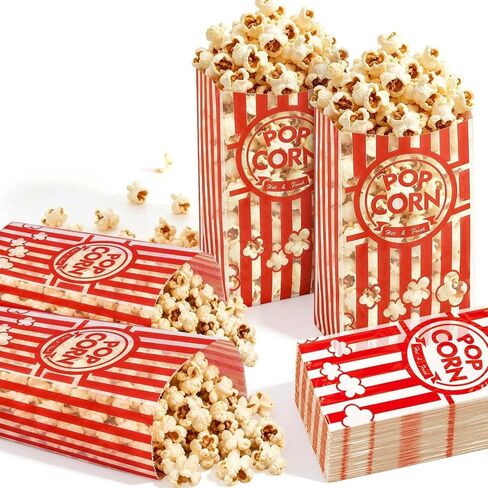 أكياس الفشار لليلة الفيلم، أكياس مكافآت فردية للحفلات، عبوة من 50 قطعة in Kuwait