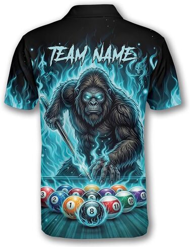 قمصان البلياردو Bigfoot، قمصان بولو البلياردو Sasquatch المخصصة، قمصان Bigfoot 8-Ball 9-Ball Pool Jerseys للرجال والنساء in Kuwait