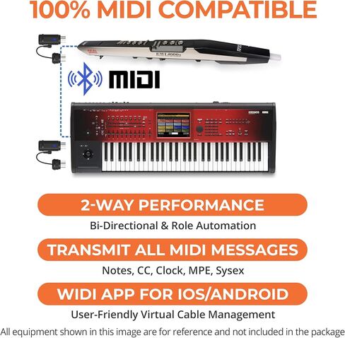 CME WIDI Master + WIDI Jack Pack - قم بتوصيل أجهزة MIDI عبر منافذ DIN MIDI ذات 5 سنون - زمن استجابة منخفض للغاية يبلغ 3 مللي ثانية بتقنية Bluetooth MIDI in Kuwait