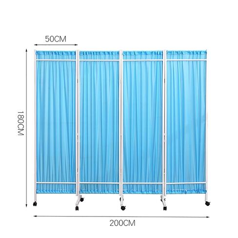 Heavy-Duty 4 Folding Panel Screen, Medical Privacy Screen - On Wheels | Stainless Steel Oxford Cloth Material for Hospital Clinics Etc - Foldable Privacy Curtains in Kuwait