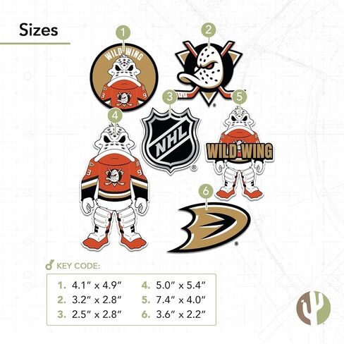 Desert Cactus Anaheim Ducks Team NHL National Hockey League Sticker Vinyl Decal Laptop Water Bottle Car Scrapbook (T2 - Mascot) in Kuwait