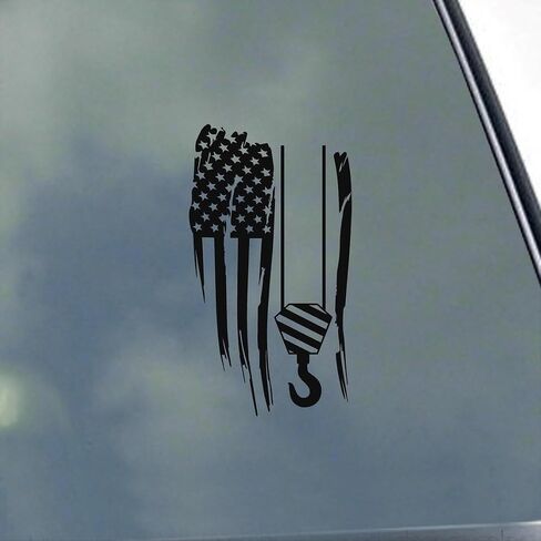 Crane Flag Vinyl Sticker Decal by KLO Graphics Operator Rigging Heavy Construction Tension Device in Kuwait