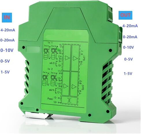 DC Signal Isolator Signal Isolator Power Current Transmitter 4-20mA to 0-10V Distribution Splitter Analog Isolation 0-5V(1 Input 3 Output,Input 0-20MA_DC24V Power Supply_0-20MA) in Kuwait