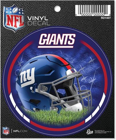 Rico Industries NFL Football New York Giants Helmet Round Team Color Vinyl Decal in Kuwait
