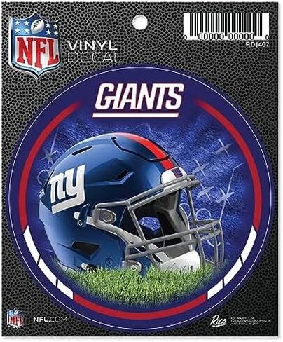Rico Industries NFL Football New York Giants Helmet Round Team Color Vinyl Decal in Kuwait