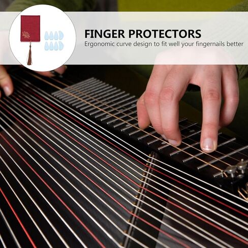 SUPVOX Professional Guzheng لعب الأظافر المزيفة مجموعة كبيرة من قطع الأصابع الكريستالية الزرقاء الجليدية لممارسة Guzheng والأداء للاعبي الآلات الوترية in Kuwait