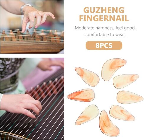 8 قطع من Mobestech العنبر الصغيرة Guzheng ممارسة الأظافر الواقية للأصابع للمبتدئين من عمر 6-10 سنوات لوازم ممارسة Guzheng in Kuwait