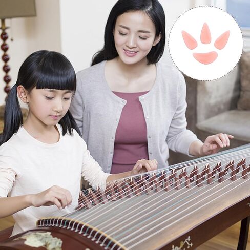 مجموعة أصابع Guzheng الاحترافية من Mobestech، أظافر كريستالية واقية، رمان أحمر كبير، أغطية أظافر Guzheng، الأداء والممارسة in Kuwait