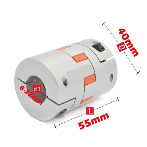 CF-03/BW Flexible Plum Clamp Coupler D40L55 Shaft Size Jaw Coupling/8/10/12/14/16/18/20/22mm 1Pcs(14X20) in Kuwait