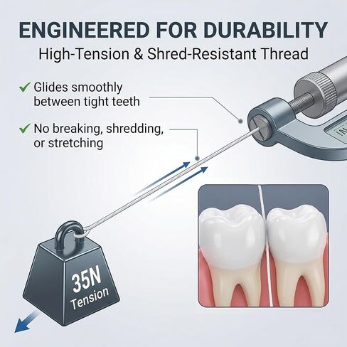 RAZOKO Deep Reach Dental Flosser System – 160 Refill Heads + 2 Reusable Long Handles,PFAS-Free & Shred-Resistant for Hard-to-Reach Areas,Green in Kuwait