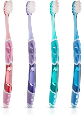 GUM Sensitive Clean Technique Toothbrush for Adults with Ultra-Soft, Ultra-Fine Tapered Bristles for Deeper Reach and Sensitive, Compact Head, 1 Count (Pack of 6) in Kuwait