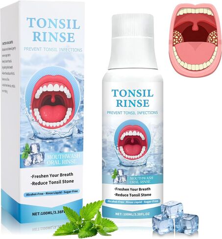 Tonsil Stone Remover Mouthwash, Natural Alcohol Free Oral Rinse to Soothe Tonsils, Relieve Dry Mouth & Combat Bad Breath in Kuwait
