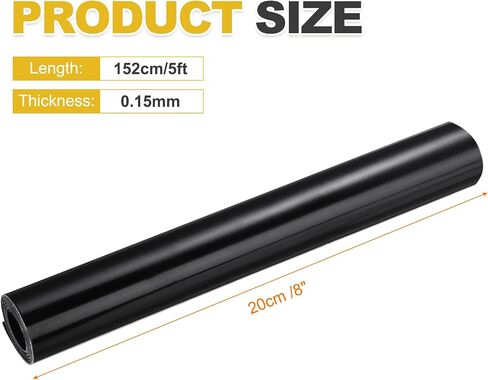 HARFINGTON 1 Set Carbon Fiber Vinyl Wraps 8" x 5ft PET Forged Self-Adhesive Car Stickers Waterproof Wrap Roll with Scraper Tool for DIY Decor Automotive Exterior Protection, Black in Kuwait